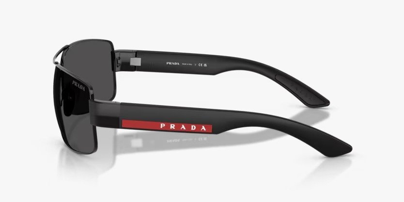 Óculos Solar PRADA LINEA ROSSA OPS B52S 65-14 1AB06F (Preto Brilhante/Hastes Preto Fosco)