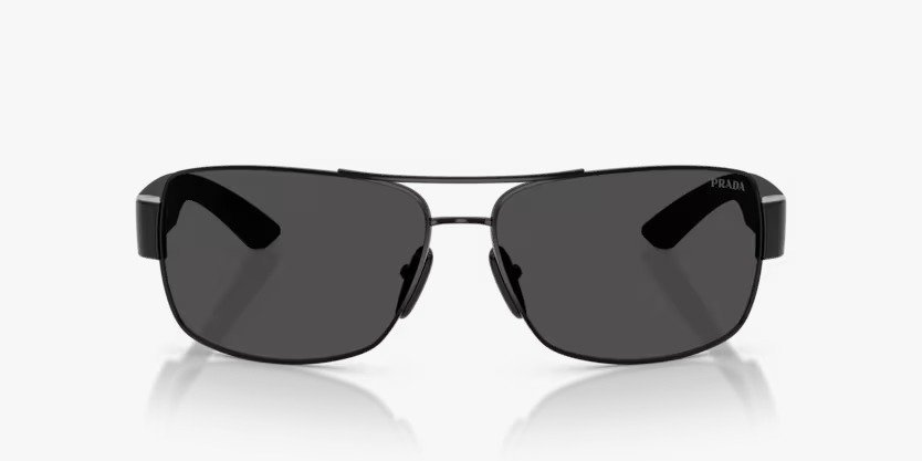Óculos Solar PRADA LINEA ROSSA OPS B52S 65-14 1AB06F (Preto Brilhante/Hastes Preto Fosco)