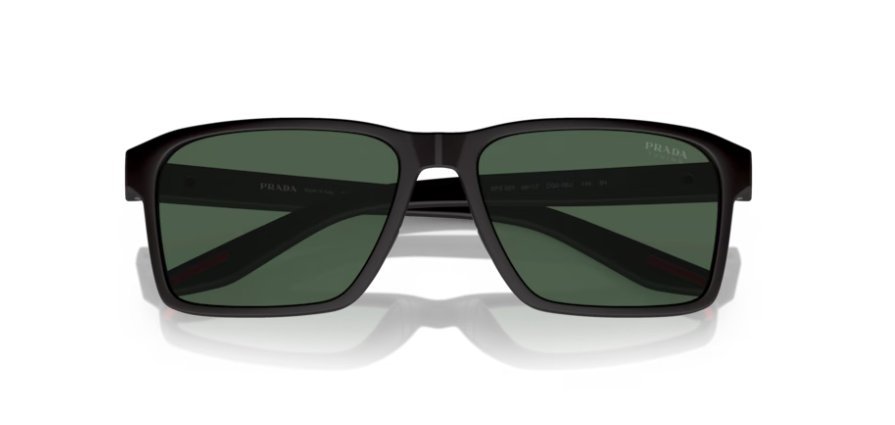 Óculos Solar PRADA LINEA ROSSA OPS 05YS 58-17 DG0-06U (Preto Emborrachado/Verde Escuro Tuning)