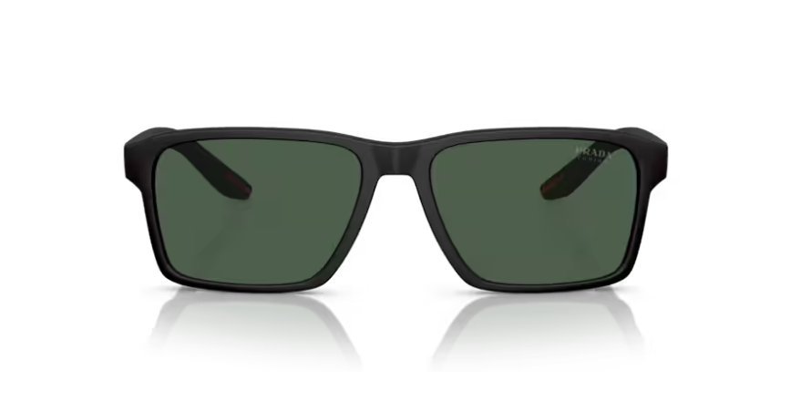 Óculos Solar PRADA LINEA ROSSA OPS 05YS 58-17 DG0-06U (Preto Emborrachado/Verde Escuro Tuning)