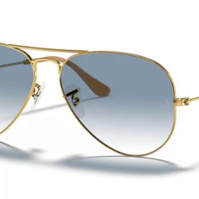 Óculos Solar RAY BAN RB3025L (AVIATOR LARGE METAL) 62-14 001/3F (Metal Dourado/Azul Degradê)