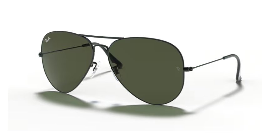 Óculos Solar RAY BAN RB3026L (AVIATOR LARGE METAL II) 62-14 L2821 (Metal Preto/Cristal G15)