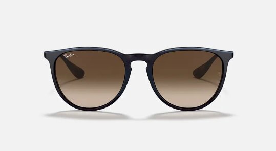 Óculos Solar RAY BAN RB 4171L (ERIKA) 54-18 865/13 (Grafite e Marrom Escuro Emborrachado/Marrom Degradê)