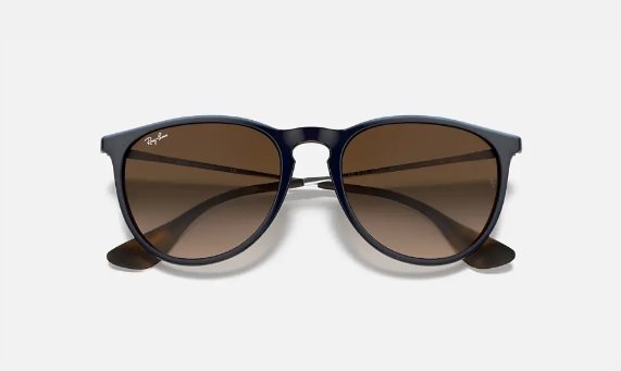 Óculos Solar RAY BAN RB 4171L (ERIKA) 54-18 865/13 (Grafite e Marrom Escuro Emborrachado/Marrom Degradê)