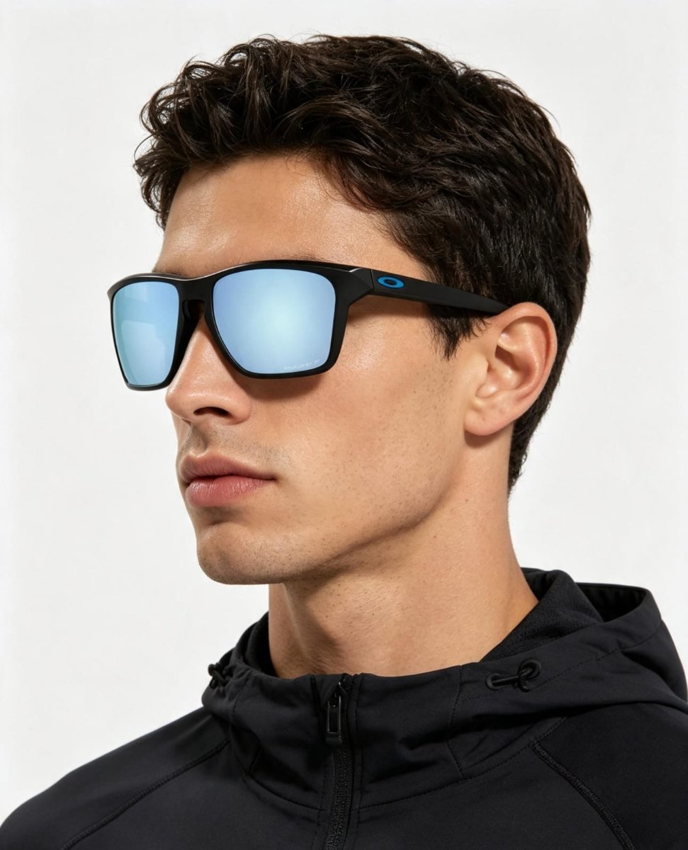 Óculos Solar Esportivo OAKLEY OO9448L (SYLAS) 57-17 2757(Acetato Preto Fosco/Prizm Polarizado Espelhado Azul Deep Water) -