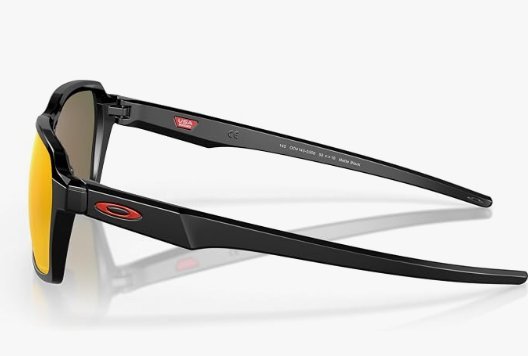 Óculos Solar Esportivo OAKLEY OO4143 (PARLAY) 58-16 0358 (Acetato Preto Superior Brilhante e Inferior Fosco/Prizm Laranja Espelhado)