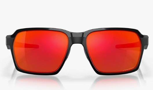 Óculos Solar Esportivo OAKLEY OO4143 (PARLAY) 58-16 0358 (Acetato Preto Superior Brilhante e Inferior Fosco/Prizm Laranja Espelhado)