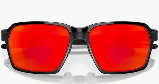 Óculos Solar Esportivo OAKLEY OO4143 (PARLAY) 58-16 0358 (Acetato Preto Superior Brilhante e Inferior Fosco/Prizm Laranja Espelhado)