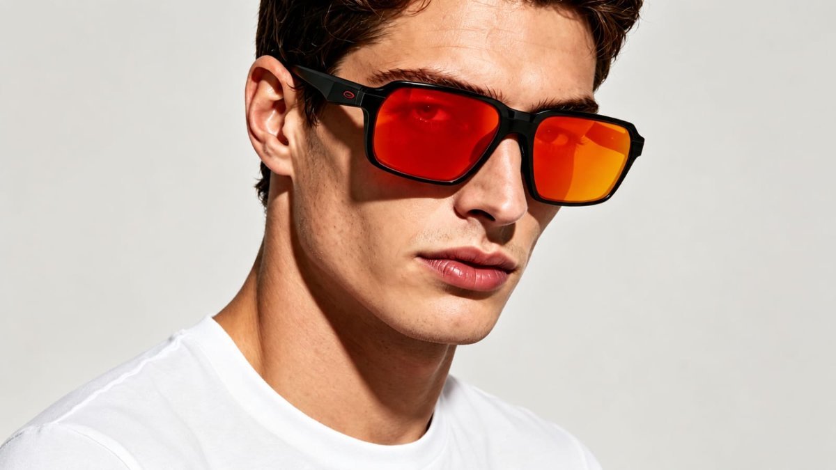 Óculos Solar Esportivo OAKLEY OO4143 (PARLAY) 58-16 0358 (Acetato Preto Superior Brilhante e Inferior Fosco/Prizm Laranja Espelhado)