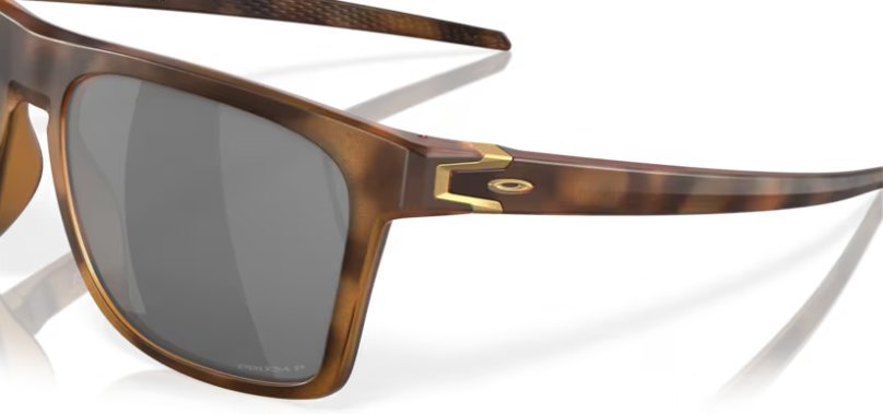 Óculos Solar Esportivo OAKLEY OO9100 (LEFFINGWELL) 57-17 1857 (Acetato Marrom Fosco Tartaruga/Prizm Polarizado Espelhado Prata)