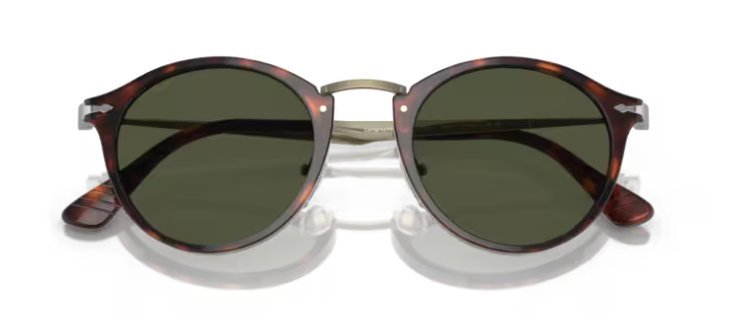 Óculos Solar PERSOL 3166-S 51-22 24/31 (Acetato Havana Marrom Degradê e Prata/Lentes Cristal G15)