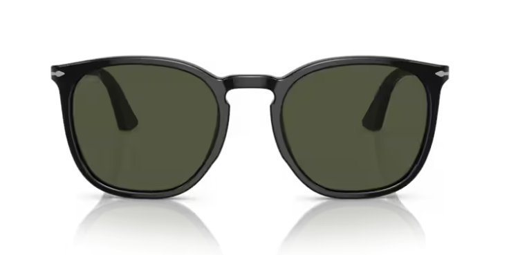 Óculos Solar PERSOL 3316-S 54-21 95/31 (Acetato Preto Brilhante/Lentes Cristal G15)