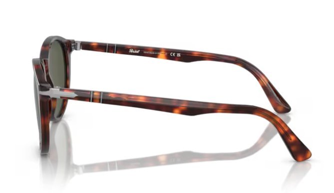 Óculos Solar PERSOL 3152-S 52-20 9015/31 (Acetato Havana Marrom Tartaruga e Prata/Lentes Cristal G15)