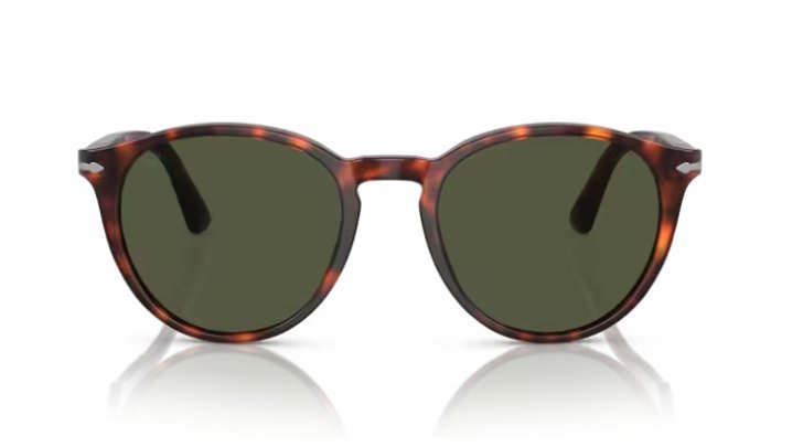 Óculos Solar PERSOL 3152-S 52-20 9015/31 (Acetato Havana Marrom Tartaruga e Prata/Lentes Cristal G15)