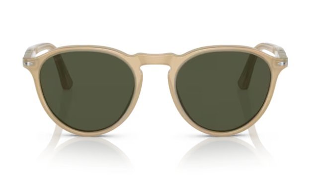 Óculos Solar PERSOL 3286-S 51-19 (Small) 1169/31 (Acetato Champanhe Translúcido e Prata/Lentes Cristal G15)