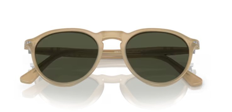 Óculos Solar PERSOL 3286-S 51-19 (Small) 1169/31 (Acetato Champanhe Translúcido e Prata/Lentes Cristal G15)