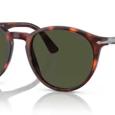 Óculos Solar PERSOL 3152-S 52-20 9015/31 (Acetato Havana Marrom Tartaruga e Prata/Lentes Cristal G15)