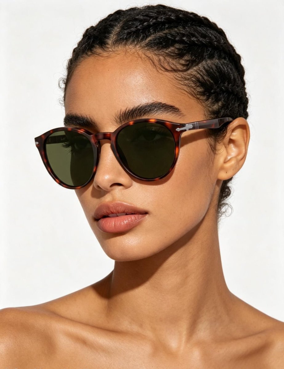 Óculos Solar PERSOL 3152-S 52-20 9015/31 (Acetato Havana Marrom Tartaruga e Prata/Lentes Cristal G15)
