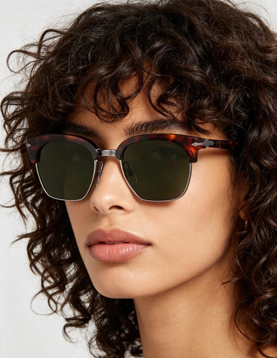 Óculos Solar PERSOL 3199-S 53-20 24/31 (Armação Metal Grafite e Acetato Marrom Tartaruga/Lentes Cristal G15)