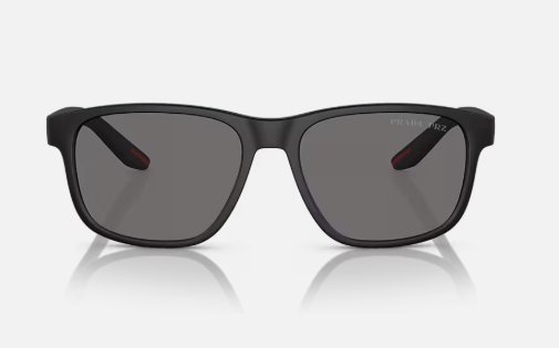 Óculos Solar PRADA LINEA ROSSA SPS 06Y 56-17 DG0-02G (Acetato Emborachado Preto Fosco/Lentes Polarizadas Cinza)