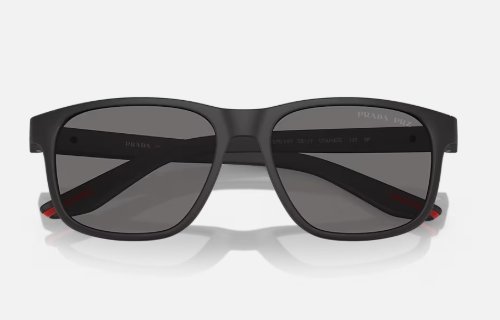 Óculos Solar PRADA LINEA ROSSA SPS 06Y 56-17 DG0-02G (Acetato Emborachado Preto Fosco/Lentes Polarizadas Cinza)