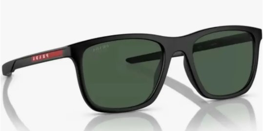 Óculos Solar PRADA LINEA ROSSA SPS 10W 54-19 1BO-06U (Acetato Preto Fosco/Lentes Verde Tuning)