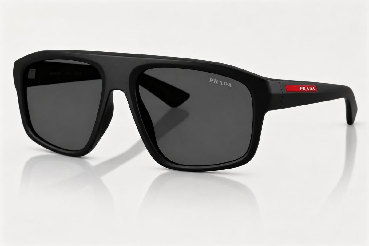 Óculos Solar PRADA LINEA ROSSA SPS B02 59-17 1BO-06F (Acetato Preto Fosco/Lentes Cinza)
