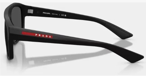 Óculos Solar PRADA LINEA ROSSA SPS B02 59-17 1BO-06F (Acetato Preto Fosco/Lentes Cinza)