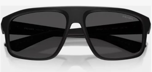 Óculos Solar PRADA LINEA ROSSA SPS B02 59-17 1BO-06F (Acetato Preto Fosco/Lentes Cinza)