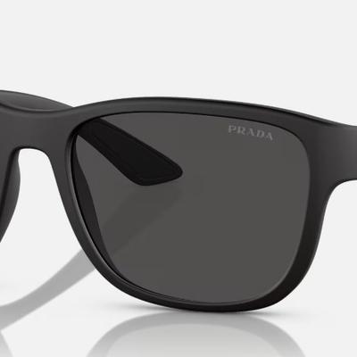 Óculos Solar PRADA LINEA ROSSA SPS 01U 59-19 DG0-5S0 (Acetato Emborrachado Preto Fosco/Lentes Cinza)