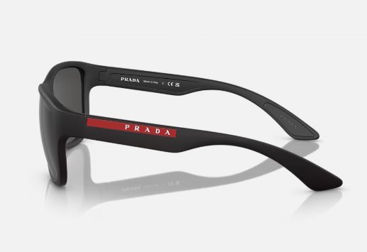 Óculos Solar PRADA LINEA ROSSA SPS 01U 59-19 DG0-5S0 (Acetato Emborrachado Preto Fosco/Lentes Cinza)