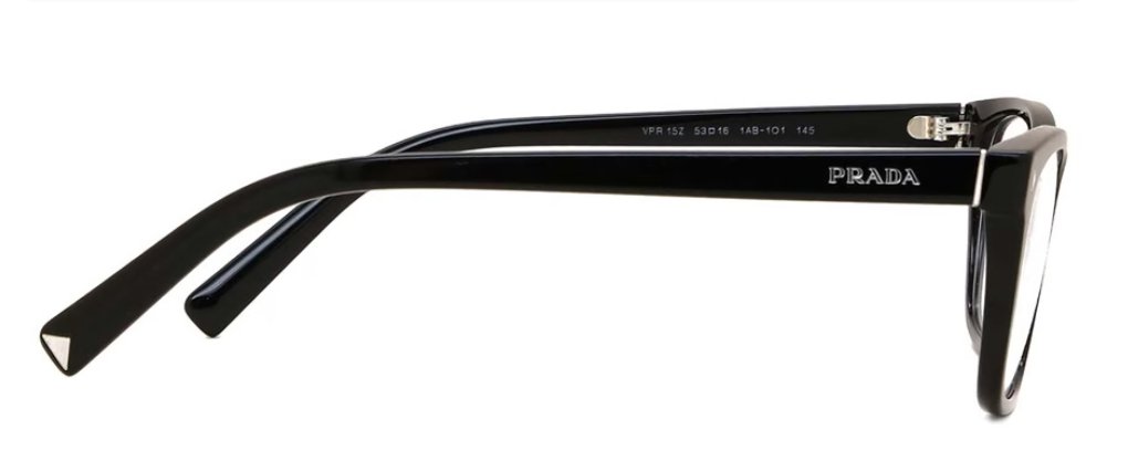 Óculos Receituário PRADA VPR 15Z 55-16 1AB-1O1 (Acetato Preto Brilhante) 17N-1O1 (Acetato Marrom Tartaruga Brilhante) - 