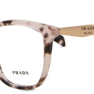 Óculos Receituário PRADA VPR 02Z 54-17 ROJ-1O1 (Acetato Rosê Tartaruga/Hastes em Metal Dourado)