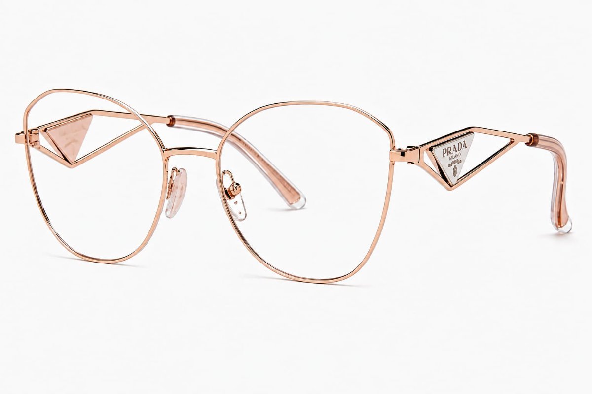 Óculos Receituário PRADA VPR 52Z 55-18 SVF-1O1 (Metal Dourado Rosê)