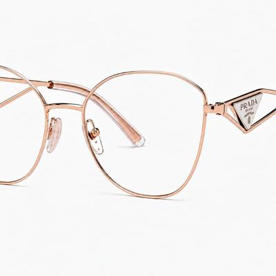 Óculos Receituário PRADA VPR 52Z 55-18 SVF-1O1 (Metal Dourado Rosê)