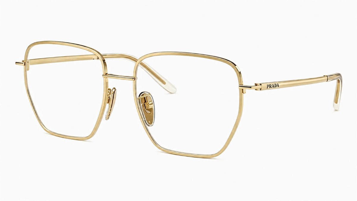 Óculos Receituário PRADA VPR C51-D 54-17 ZVN-1O1 (Metal Dourado Brilhante)