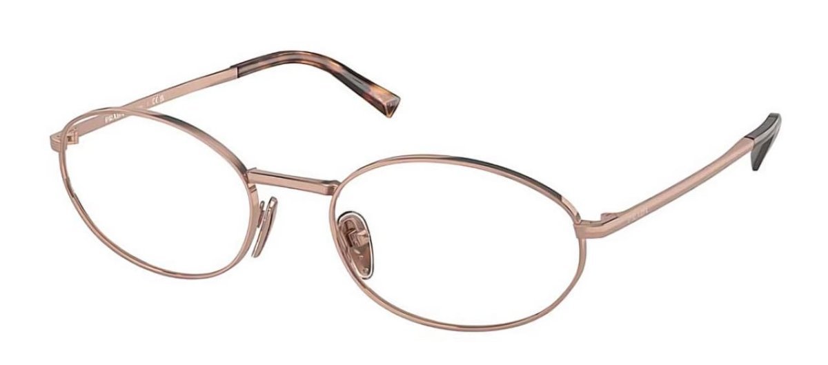 Óculos Receituário PRADA VPR A57 54-19 ZVF-1O1 (Metal Dourado Rosê)