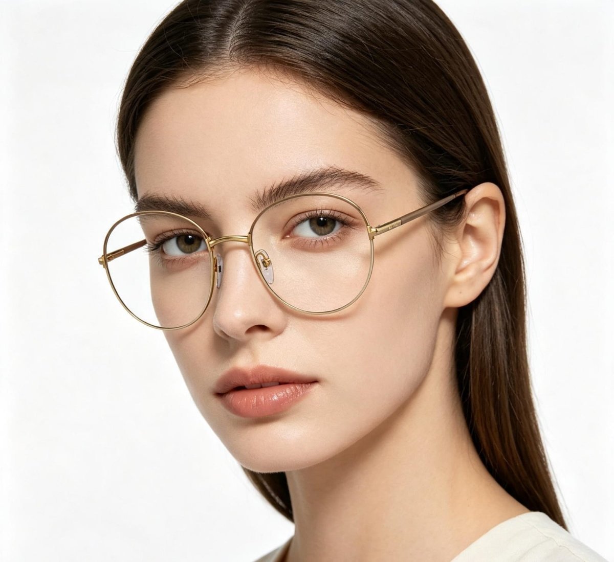 Óculos Receituário PRADA VPR 55W 53-19 06I-1O1 (Metal Dourado Laqueado na Parte Superior Nude e Inferior Branco)