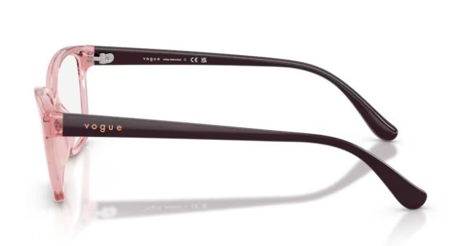 Óculos Receituário VOGUE VO 5722-L 53-16 2939 (Acetato Rosê Translúcido/Hastes Uva)