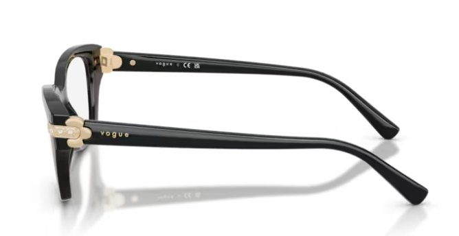 Óculos Receituário VOGUE VO 5704B 54-17 W44 (Acetato Preto Brilhante) 2940 (Acetato Marrom Translúcido) 3286 (Acetato Vinho Transparente) - 