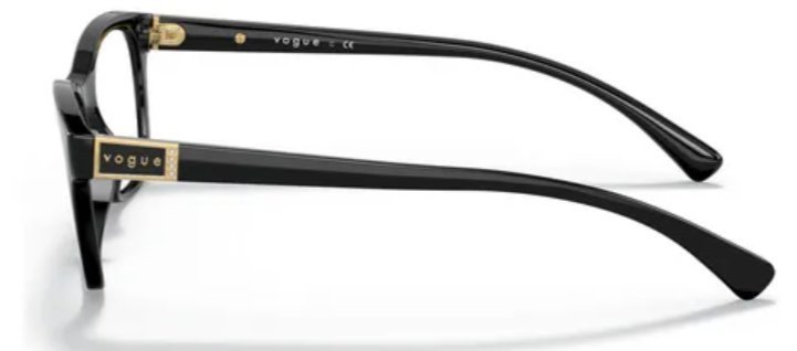 Óculos Receituário VOGUE VO 5424-B 53-18 W44 (Acetato Preto Brilhante)