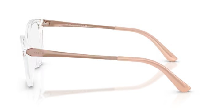 Óculos Receituário VOGUE VO 5721-L 53-17 W745 (Acetato Transparente/Hastes em Metal Dourado Rosê)