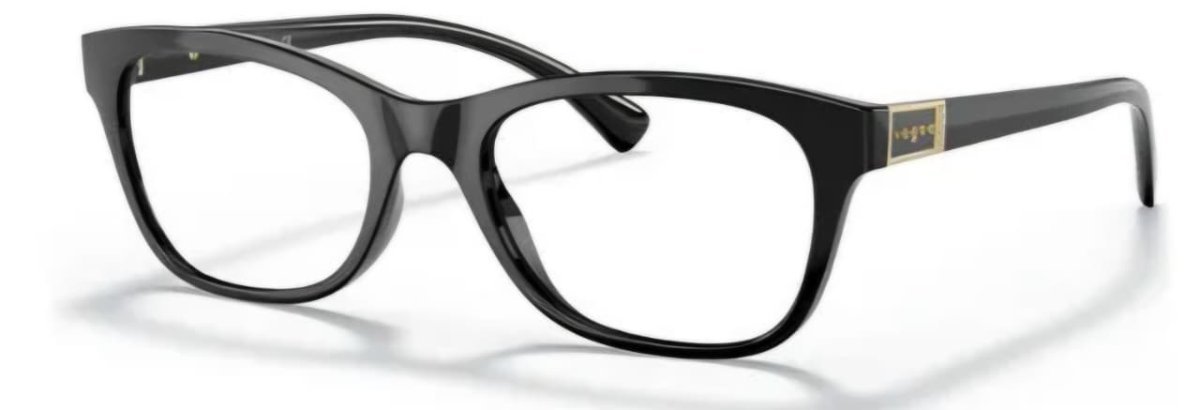 Óculos Receituário VOGUE VO 5424-B 53-18 W44 (Acetato Preto Brilhante)