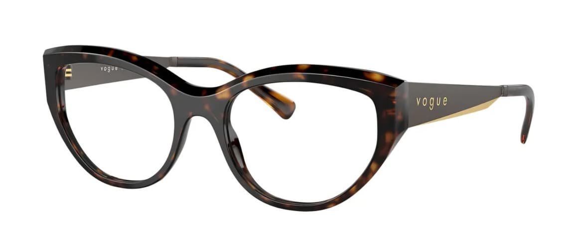 Óculos Receituário VOGUE VO 5560 53-18 W656 (Acetato Marrom Tartaruga/Hastes em Metal Marrom e Dourado)